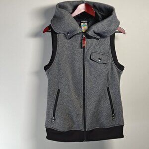 Burton DryRide Vest Jacket Size Large Gray Black Full Zip Hood Ho Chi Minh